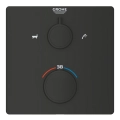 GROHE Grohtherm wannowa bateria podtynkowa termostatyczna do obsługi dwóch wyjść, element zewnętrzny, matte black 1022112430