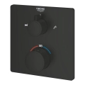 GROHE Grohtherm wannowa bateria podtynkowa termostatyczna do obsługi dwóch wyjść, element zewnętrzny, matte black 1022112430