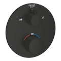 GROHE Grohtherm wannowa bateria podtynkowa termostatyczna do obsługi dwóch wyjść, element zewnętrzny, matte black 1022102430