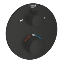 GROHE Grohtherm wannowa bateria podtynkowa termostatyczna do obsługi dwóch wyjść, element zewnętrzny, matte black 1022102430