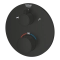 GROHE Grohtherm wannowa bateria podtynkowa termostatyczna do obsługi dwóch wyjść, element zewnętrzny, matte black 1022102430