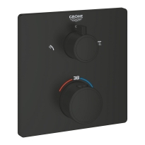 GROHE Grohtherm prysznicowa bateria podtynkowa termostatyczna do obsługi dwóch wyjść, element zewnętrzny, matte black 1022092430