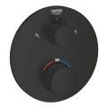 GROHE Grohtherm prysznicowa bateria podtynkowa termostatyczna do obsługi dwóch wyjść, element zewnętrzny, matte black 1022082430