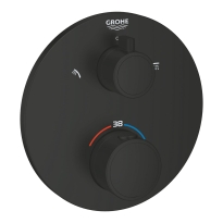 GROHE Grohtherm prysznicowa bateria podtynkowa termostatyczna do obsługi dwóch wyjść, element zewnętrzny, matte black 1022082430