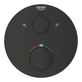 GROHE Grohtherm prysznicowa bateria podtynkowa termostatyczna do obsługi dwóch wyjść, element zewnętrzny, matte black 1022082430