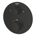 GROHE Grohtherm prysznicowa bateria podtynkowa termostatyczna do obsługi dwóch wyjść, element zewnętrzny, matte black 1022082430