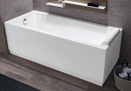 Novellini Calos 2.0 wanna prostokątna 170x75cm, wersja ze stelażem, przelewem, zagłówkiem i 2 obudowy, biały połysk C2217075C-A2A