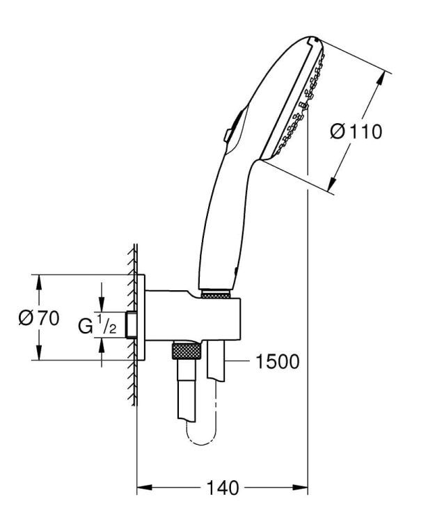 GROHE Tempesta 110 zestaw prysznicowy punktowy, do baterii podtynkowej, matte black 264062433