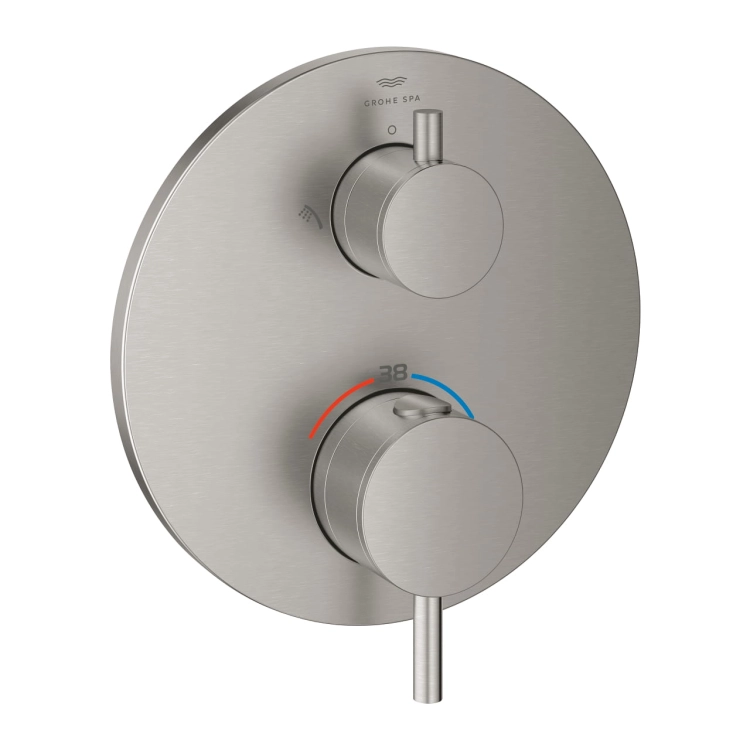 GROHE Atrio termostatyczna bateria prysznicowa do obsługi dwóch odbiorników, element zewnętrzny, stal nierdzewna 24358DC0