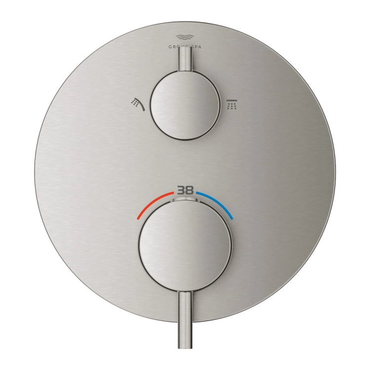 GROHE Atrio termostatyczna bateria prysznicowa do obsługi dwóch odbiorników, element zewnętrzny, stal nierdzewna 24358DC0