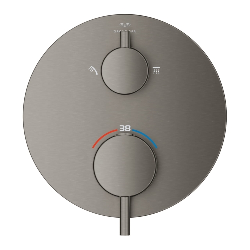 GROHE Atrio termostatyczna bateria do obsługi dwóch odbiorników, element zewnętrzny, szczotkowany grafit - brushed hard graphite 24358AL0