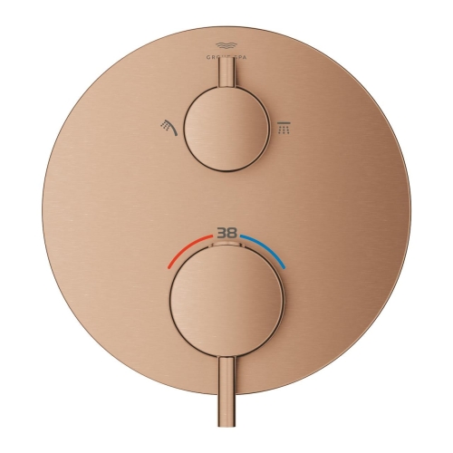 GROHE Atrio termostatyczna bateria prysznicowa do obsługi dwóch odbiorników, element zewnętrzny, brushed warm sunset 24358DL0