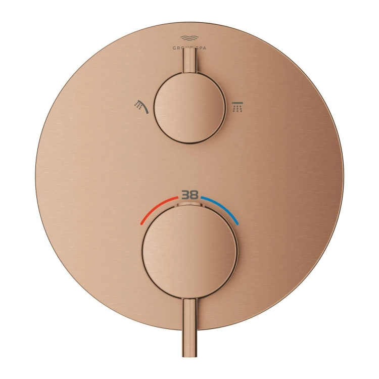 GROHE Atrio termostatyczna bateria prysznicowa do obsługi dwóch odbiorników, element zewnętrzny, brushed warm sunset 24358DL0