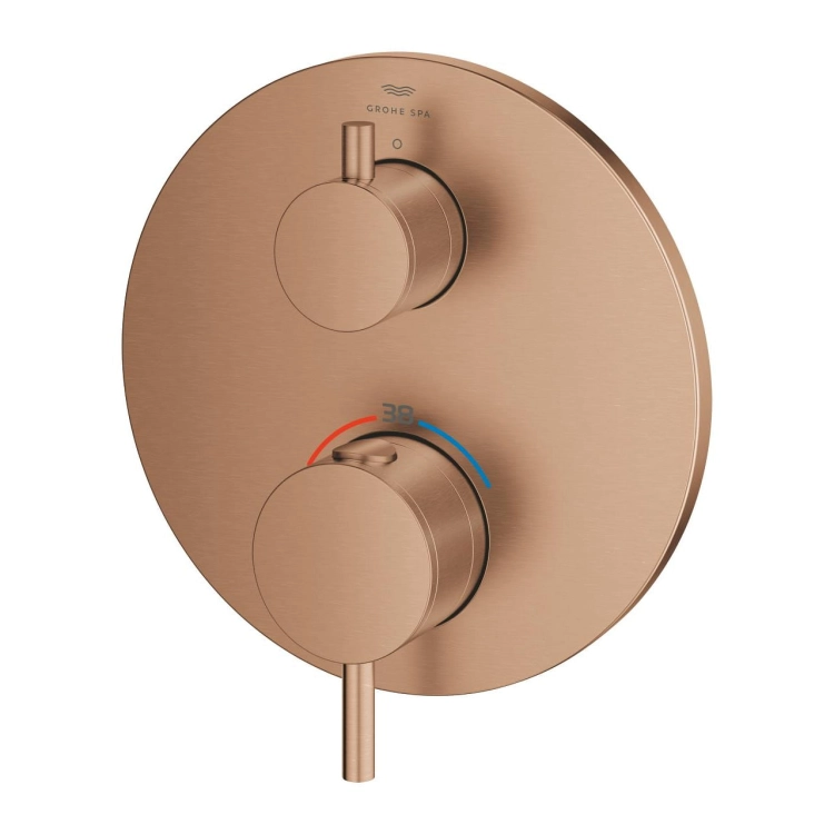 GROHE Atrio termostatyczna bateria prysznicowa do obsługi dwóch odbiorników, element zewnętrzny, brushed warm sunset 24358DL0