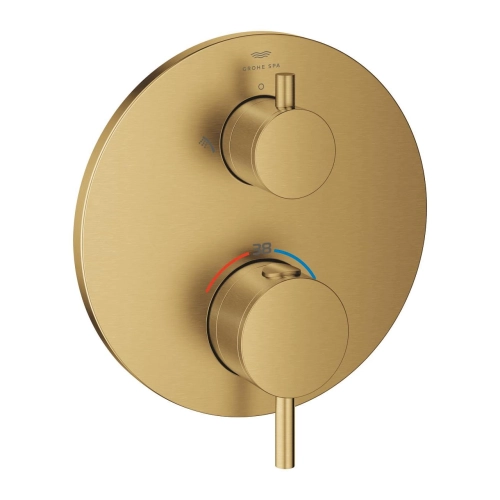 GROHE Atrio termostatyczna bateria prysznicowa do obsługi dwóch odbiorników, element zewnętrzny, brushed cool sunrise 24358GN0