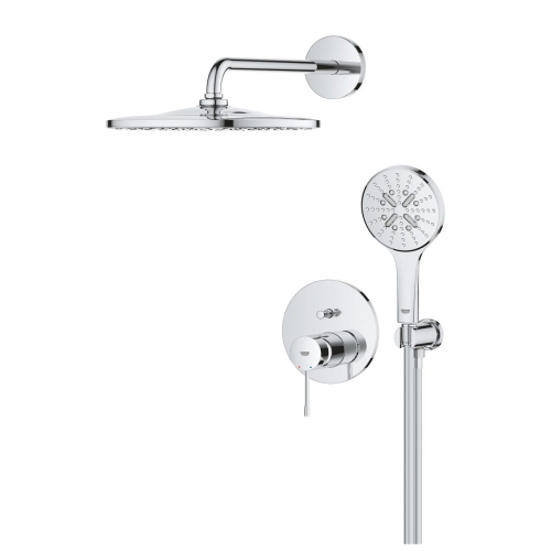 GROHE Essence zestaw prysznicowy podtynkowy z deszczownicą 310m, ramię ścienne 422mm, chrom 25287000