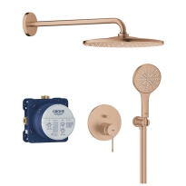 GROHE Essence zestaw prysznicowy podtynkowy z deszczownicą 310m, ramię ścienne 422mm, miedziany szczotkowany - brushed warm sunset 25287DL0
