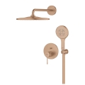 GROHE Essence zestaw prysznicowy podtynkowy z deszczownicą 310m, ramię ścienne 422mm, miedziany szczotkowany - brushed warm sunset 25287DL0