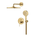 GROHE Essence zestaw prysznicowy podtynkowy z deszczownicą 310mm, ramię ścienne 422mm, złoty błyszczący - cool sunrise 25287GL0