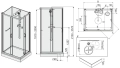 Sanplast Classic IIa kabina czterościenna prostokątna 80x100 cm biała KCKN/CLIIa-80x100 602-011-0051-01-4B1