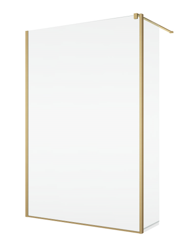 RONAL Walk-In EASY STR4P ścianka boczna wolnostojąca 90cm+42cm, złoto szczotkowane STR4P0901307+BTE20421307