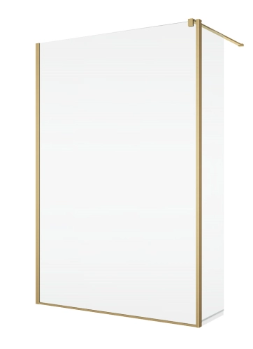 RONAL Walk-In EASY STR4P ścianka boczna wolnostojąca 90cm+42cm, złoto szczotkowane STR4P0901307+BTE20421307