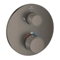 GROHE Atrio Private Collection termostatyczna bateria do obsługi dwóch odbiorników, element zewnętrzny, szczotkowany grafit - brushed hard graphite 24396AL0