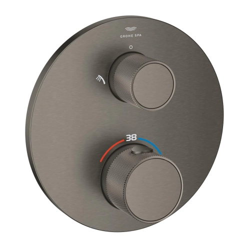 GROHE Atrio Private Collection termostatyczna bateria do obsługi dwóch odbiorników, element zewnętrzny, szczotkowany grafit - brushed hard graphite 24396AL0