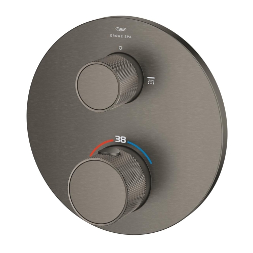 GROHE Atrio Private Collection termostatyczna bateria do obsługi dwóch odbiorników, element zewnętrzny, szczotkowany grafit - brushed hard graphite 24396AL0