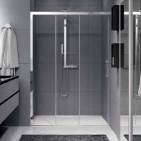 Novellini Rose Rosse 3PH drzwi prysznicowe przesuwne 102-105cm, lewe, szkło bezbarwne, profil chrom ROSE3PH99S-1K