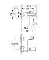 GROHE Eurocube bateria wannowa ścienna, grafit szczotkowany - brushed hard graphite 23140AL0-tech.jpg