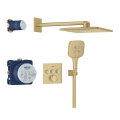 GROHE Grohtherm SmartControl Cube zestaw prysznicowy podtynkowy z termostatem, złoty szczotkowany - brushed cool sunrise 34864GN0