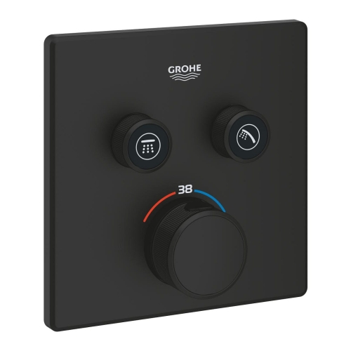 Grohe Grohtherm SmartControl Cube bateria termostatyczna do obsługii 2 wyjść, element zewnętrzny, phantom black 102166KF00