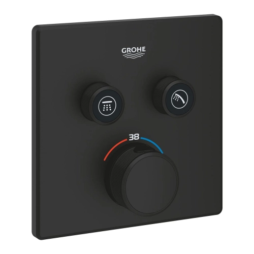 Grohe Grohtherm SmartControl Cube bateria termostatyczna do obsługii 2 wyjść, element zewnętrzny, phantom black 102166KF00
