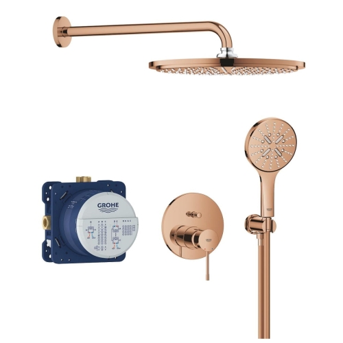GROHE Essence zestaw prysznicowy podtynkowy z deszczownicą 310m, ramię ścienne 422mm, miedziany błyszczący - warm sunset 25287DA0-01.jpg