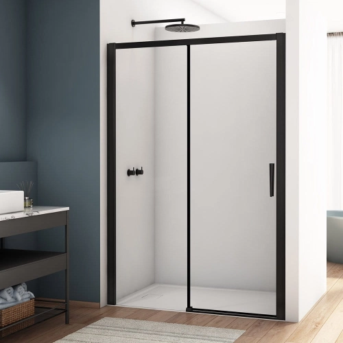 Ronal Divera drzwi prysznicowe przesuwne 100cm(96-102cm), czarny mat, szkło bezbarwne D22S2B1000607