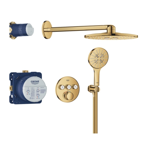 GROHE Grohtherm SmartControl zestaw prysznicowy podtynkowy z termostatem, złoty błyszczący - cool sunrise 34863GL0