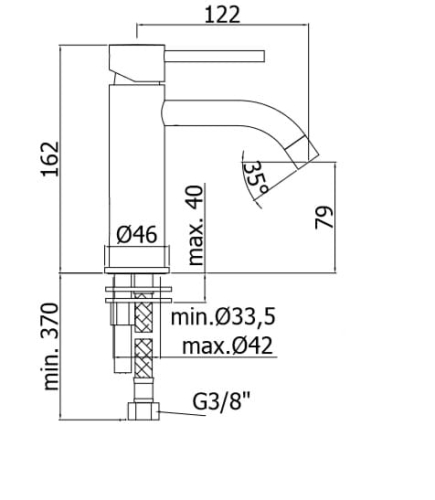 Paffoni Light bateria umywalkowa bez korka, czarny mat LIG071NO