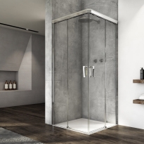Ronal Cadura kabina kwadratowa 90x90cm, drzwi suwane, profile srebrny połysk, szkło bezbarwne CAE2GD0905007