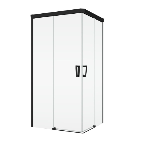 Ronal Cadura Black Line kabina prostokątna 120x90cm, drzwi suwane, profile czarny mat, szkło bezbarwne CAE2G120D0900607