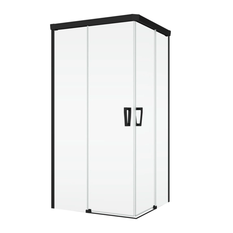 Ronal Cadura Black Line kabina prostokątna 120x90cm, drzwi suwane, profile czarny mat, szkło bezbarwne CAE2G120D0900607