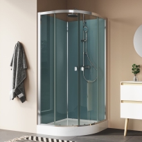 Ronal Modul 1200 kabina czterościenna półokrągła 90x90cm, wariant 4, wersja montażu: narożnik 29094RS2.40.07