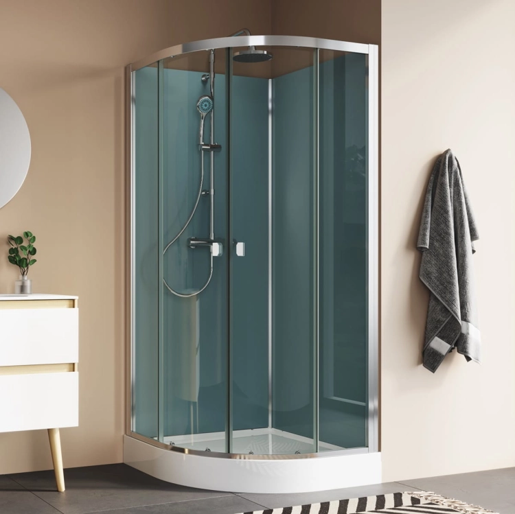 Ronal Modul 1200 kabina czterościenna półokrągła 90x90cm, wariant 4, wersja montażu: narożnik 29094RS2.40.07