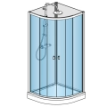 Ronal Modul 1200 kabina czterościenna półokrągła 90x90cm, wariant 4, montaż przyścienny 29094RS1.40.07