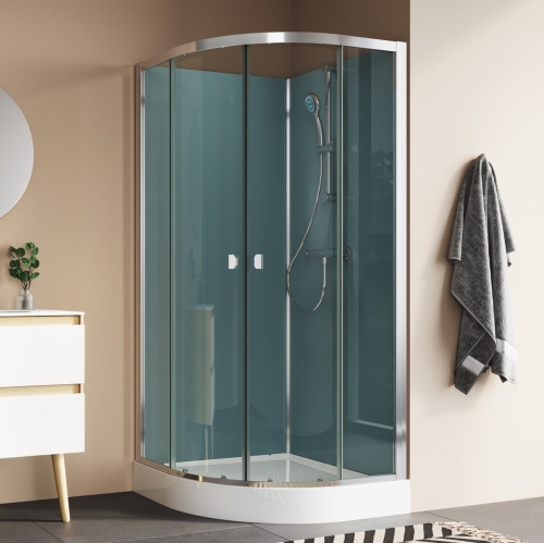 Ronal Modul 1200 kabina czterościenna półokrągła 90x90cm, wariant 3, wersja montażu: narożnik 29093RS2.40.07