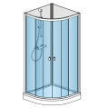 Ronal Modul 1200 kabina czterościenna półokrągła 90x90cm, wariant 3, wersja montażu: narożnik 29093RS2.40.07