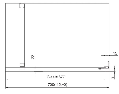 Ronal Cadura Gold Line ścianka Walk-in 70cm, profil złoty, szkło bezbarwne CAT40701207