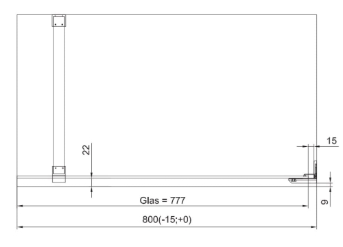 Ronal Cadura Gold Line ścianka Walk-in 80cm, profil złoty, szkło bezbarwne CAT40801207