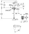 GROHE Cubeo jednouchwytowa bateria umywalkowa rozmiar S, Energy Saving, korek klik-klak, chrom 1017320000