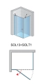 Sanswiss Solino SOL13+SOLT1 kabina prostokątna 90x80cm z drzwiami skrzydłowymi, profil srebrny połysk, szkło bezbarwne SOL130900SOLT108005007